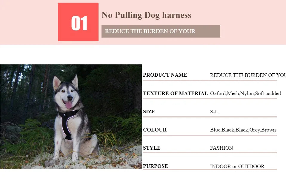 Reflective Padded Dog Harness