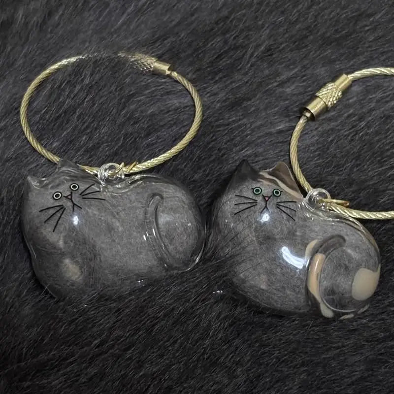 Pet Hair Memorial Keychain