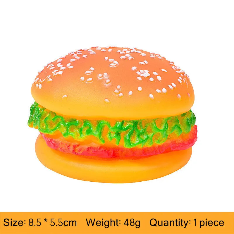 Squeaky Hamburger Dog Toy