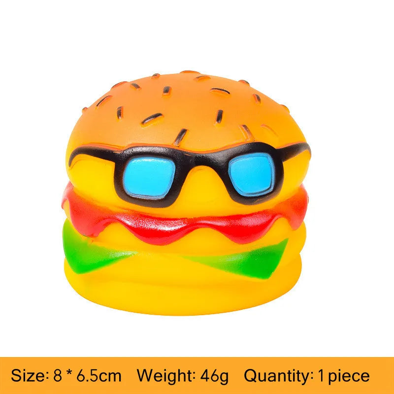 Squeaky Hamburger Dog Toy