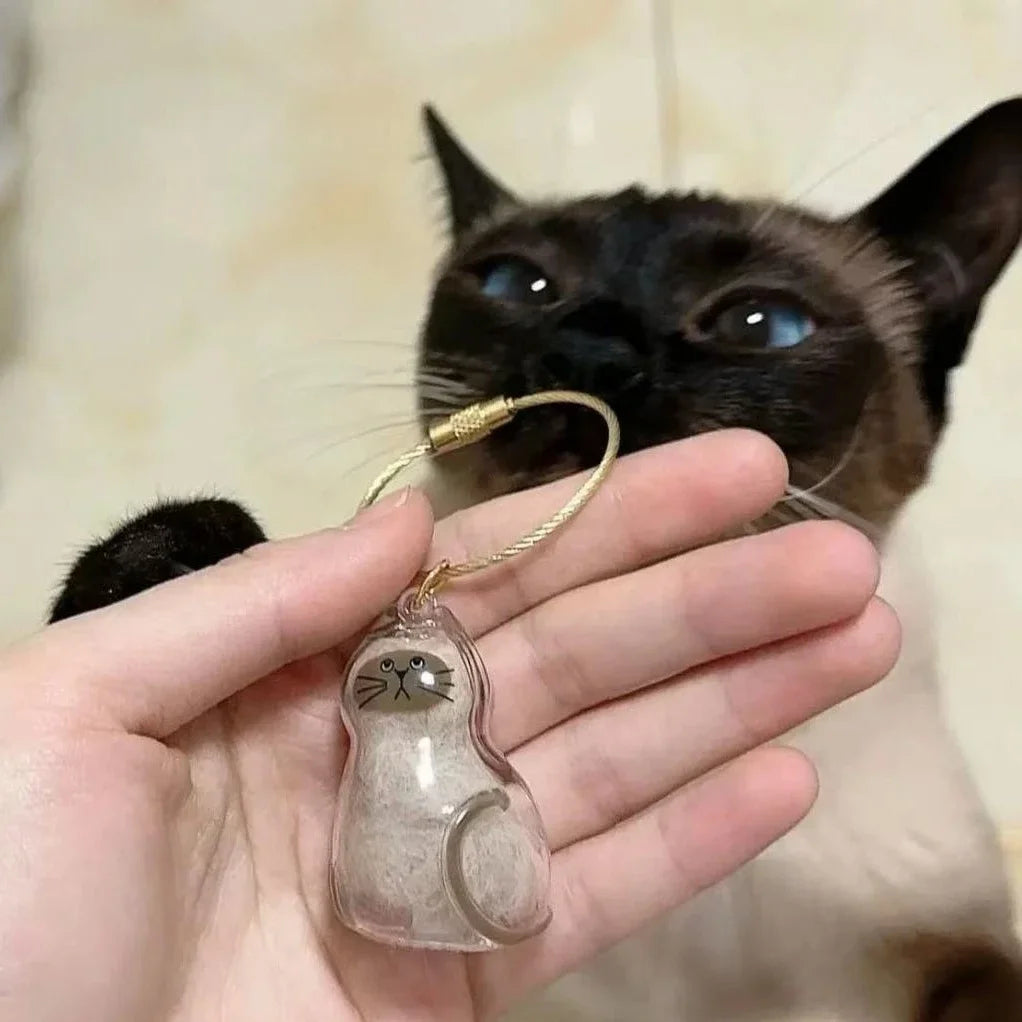 Pet Hair Memorial Keychain