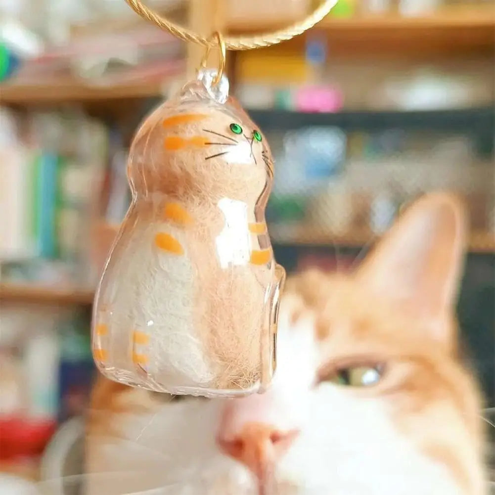 Pet Hair Memorial Keychain