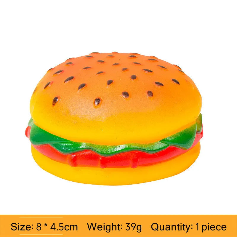 Squeaky Hamburger Dog Toy