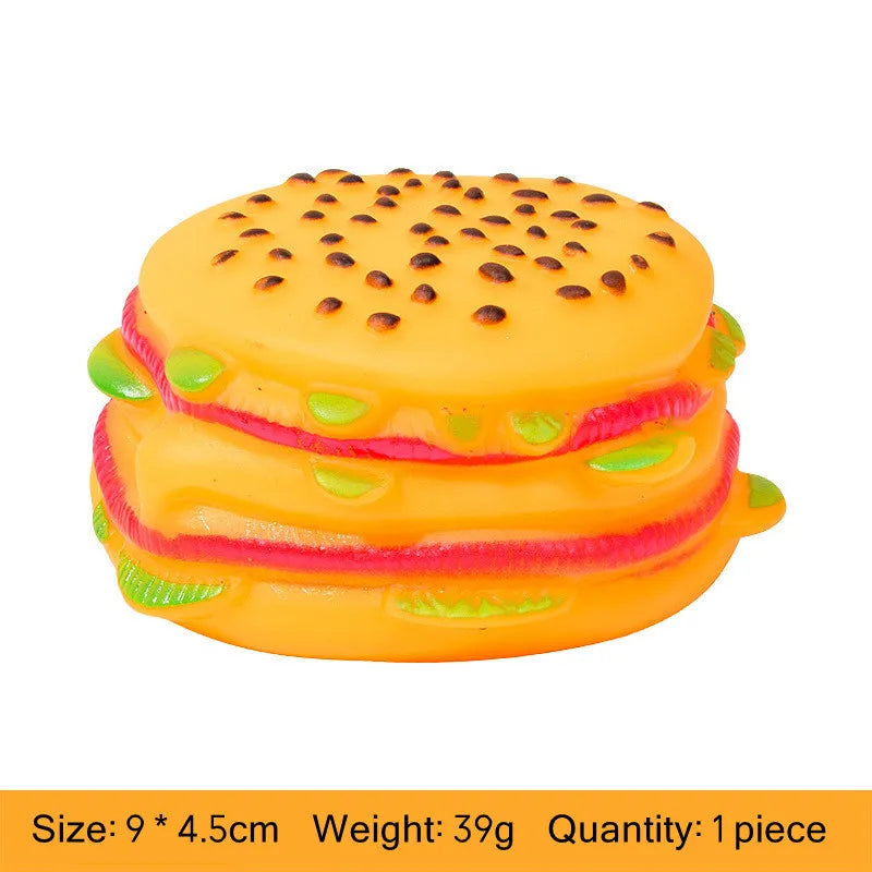 Squeaky Hamburger Dog Toy